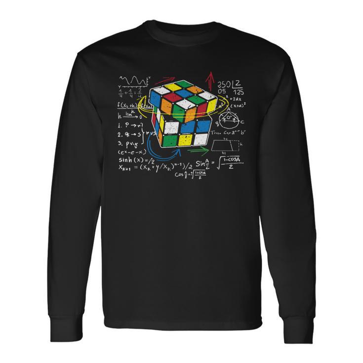 キューブマジック 数学方程式 レトロ オタクルービック 長袖tシャツ 長袖Tシャツ