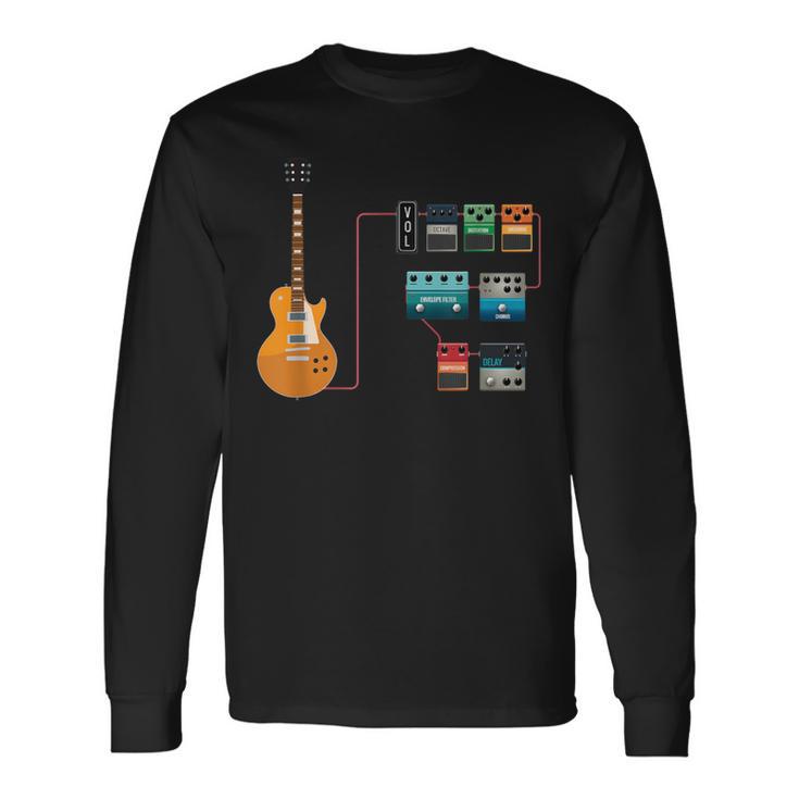 ギターペダルとストンプボックスジャム 長袖Tシャツ