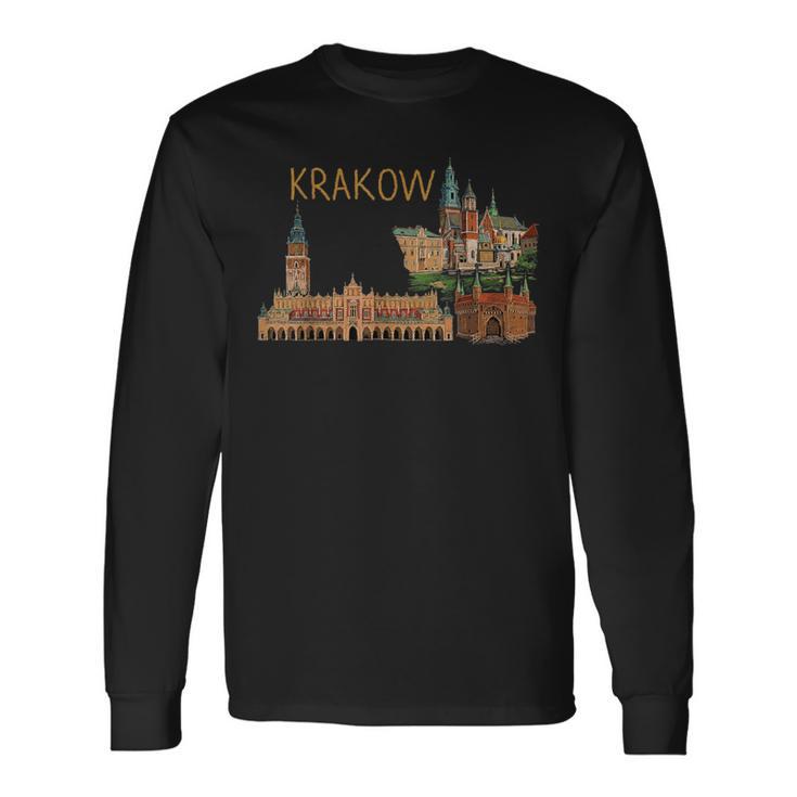 クラクフ ポーランド 旅行 お土産 都市 ランドマーク ギフト 長袖Tシャツ