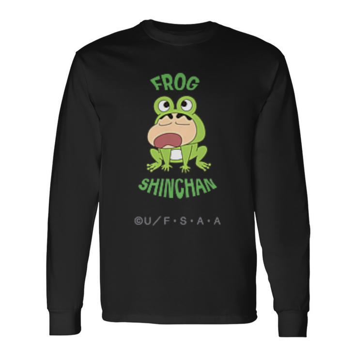 クレヨンしんちゃん カエルしんちゃん ワンポイント 長袖Tシャツ