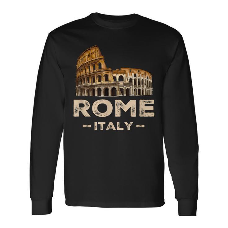 クール ヴィンテージ ローマ イタリア コロッセオ お土産 ローマ イタリア 長袖Tシャツ