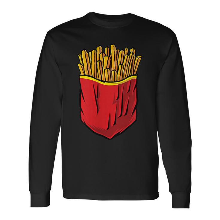 クールなフライドポテトポケットノベルティグラフィックtシャツ&クールデザイン 長袖Tシャツ