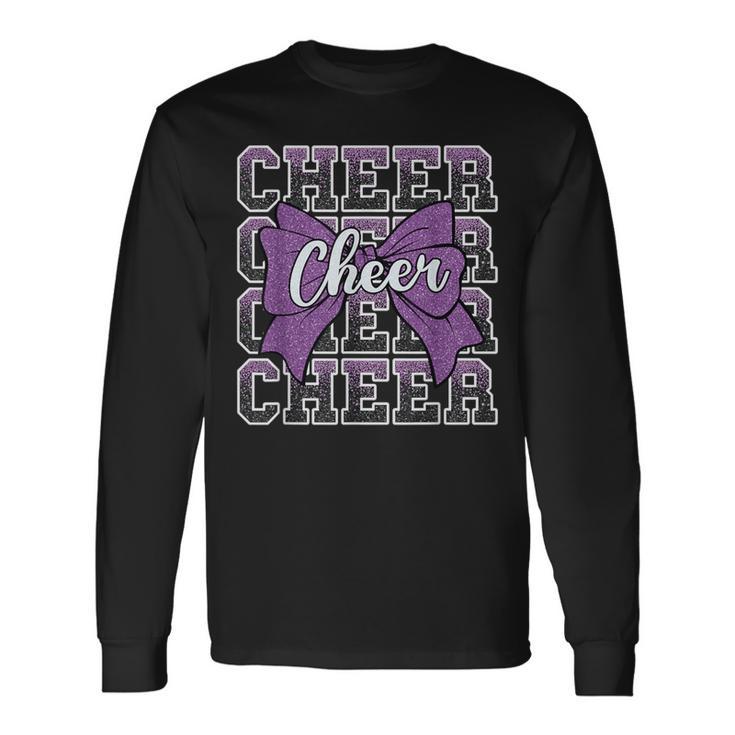 コケット チアボウ スポーツ チアリーダー チアリーディング パープル 長袖Tシャツ