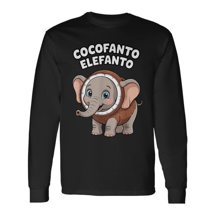 ココファント エレファント イタリアン ブレイン ミーム 長袖Tシャツ