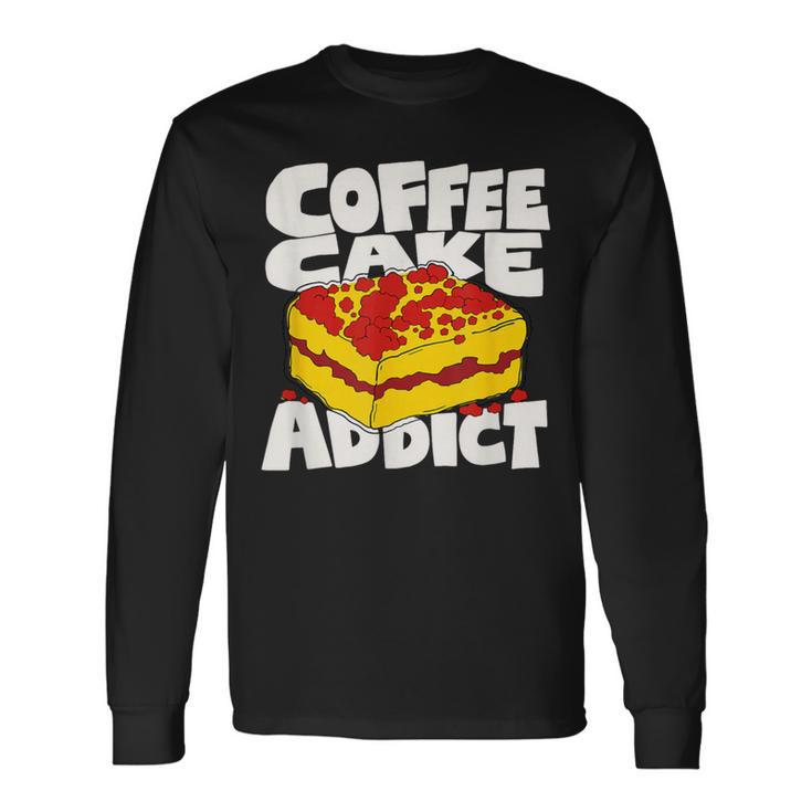 コーヒーケーキ好きのレトロなグラフィック。 長袖Tシャツ ギフトのアイデア