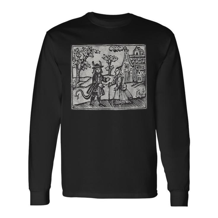 ゴシック オカルト 悪魔 ホラー ウッドカット 長袖Tシャツ