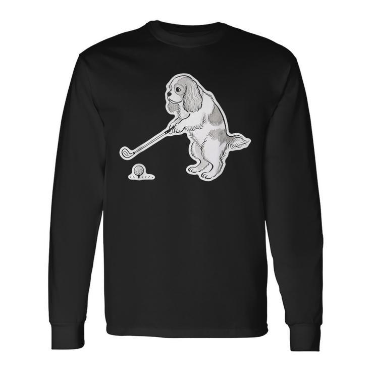 ゴルフ キャバリア グッズ おもしろ 犬 面白い 笑える 和風 長袖Tシャツ