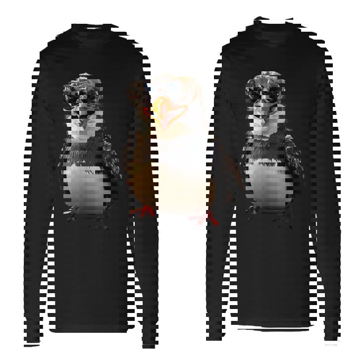 サングラスをかけたペンギン アニマル・フレンド ラブ・キュート・ペンギン 長袖Tシャツ ギフトのアイデア