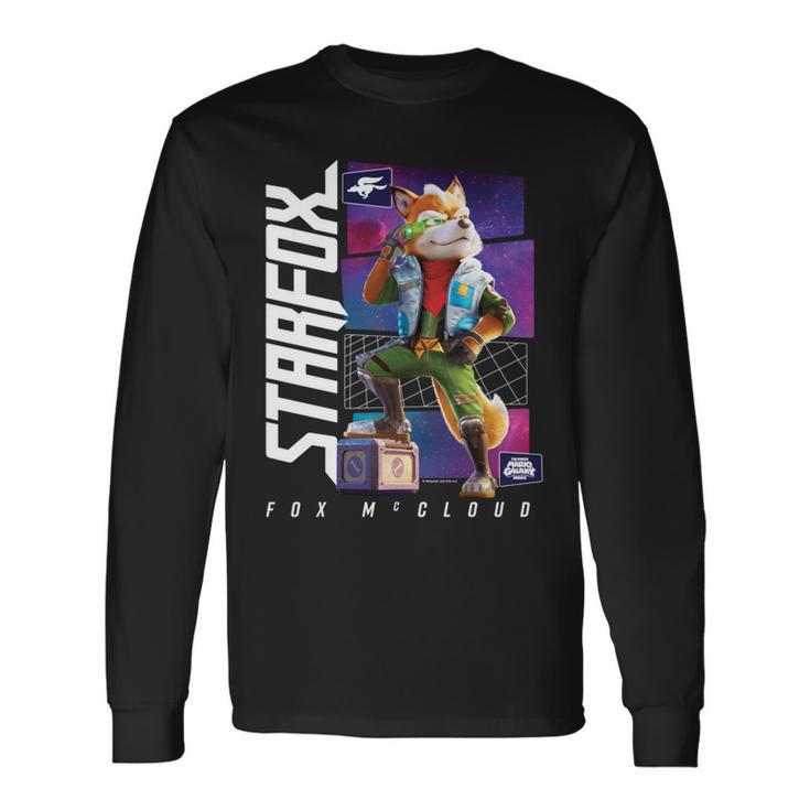ザ・スーパーマリオギャラクシー・ムービー Fox Mccloud Hero Pose 長袖tシャツ 長袖Tシャツ