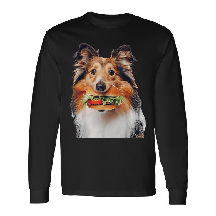 シェットランド・シープドッグ・バーガー 長袖Tシャツ