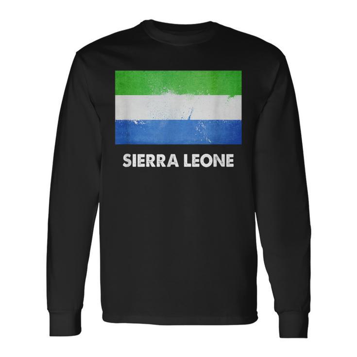 シエラレオネ国旗tシャツ 長袖Tシャツ