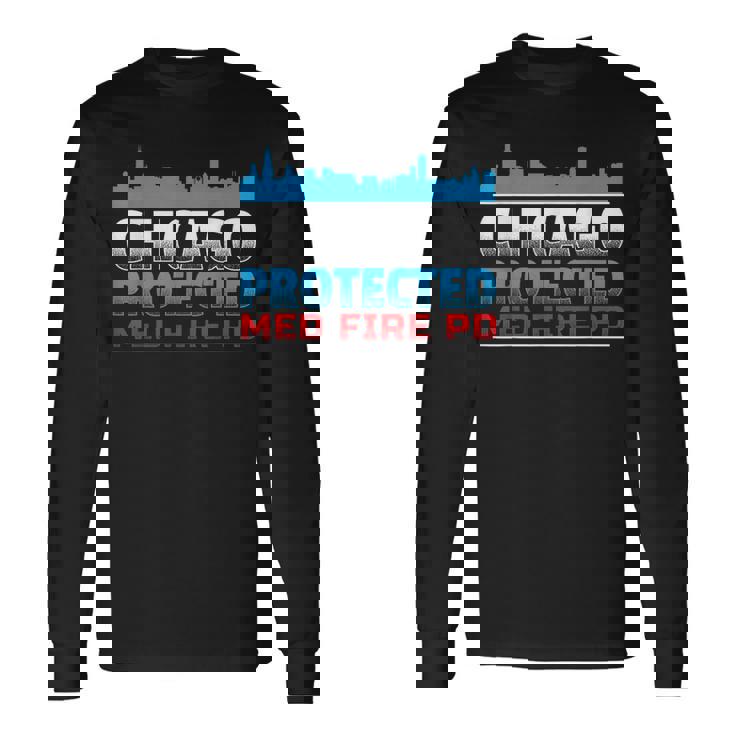 シカゴ・プロテクテッド Med Fire Pd シカゴファン向け 長袖Tシャツ