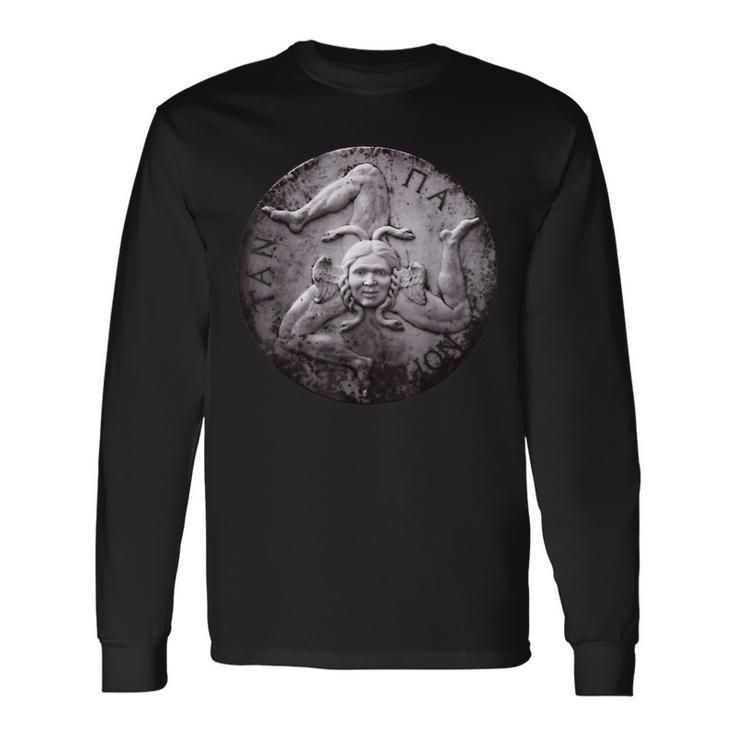 シチリア・トリナクリア イタリア シチリアプライドフラッグ トリナクリア 長袖Tシャツ