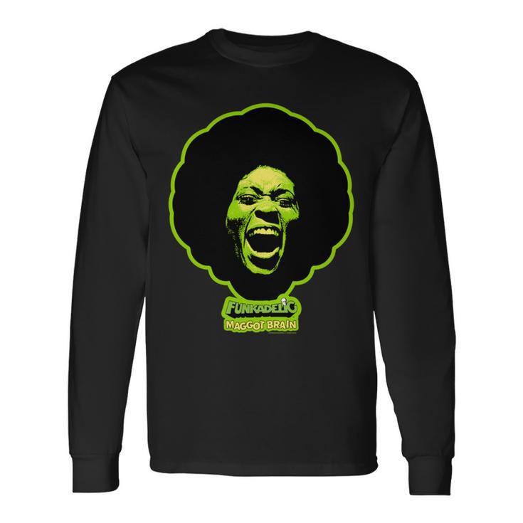 ジョージ・クリントン・ファンカデリック・グリーン・マゴット・ブレイン 長袖tシャツ 長袖Tシャツ