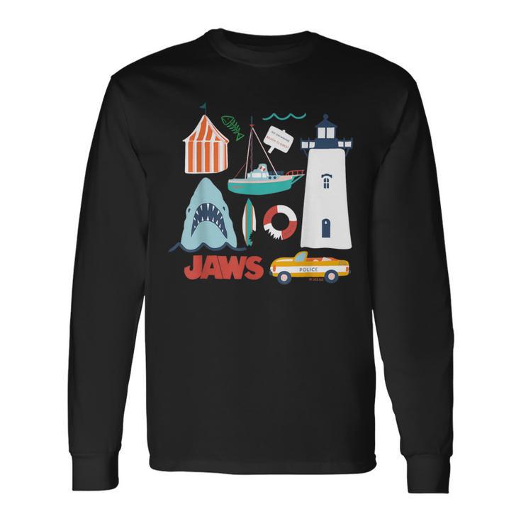 ジョーズシャークライトハウスオルカボートポリス 長袖Tシャツ