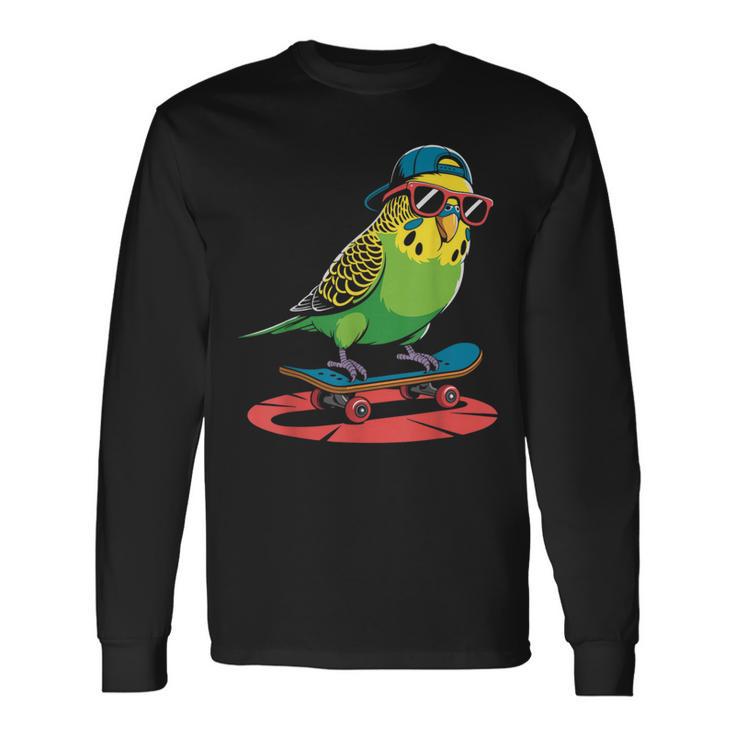 スケートボード セキセイインコ スケート セキセイインコ 長袖Tシャツ