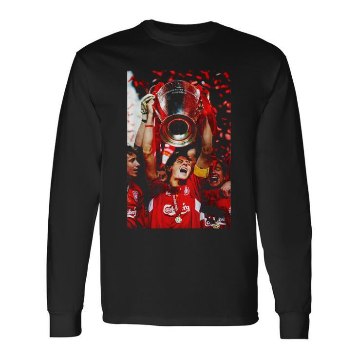 スティーブン・ジェラード リバプール・フットボール・ワールドカップ トロフィー 長袖Tシャツ