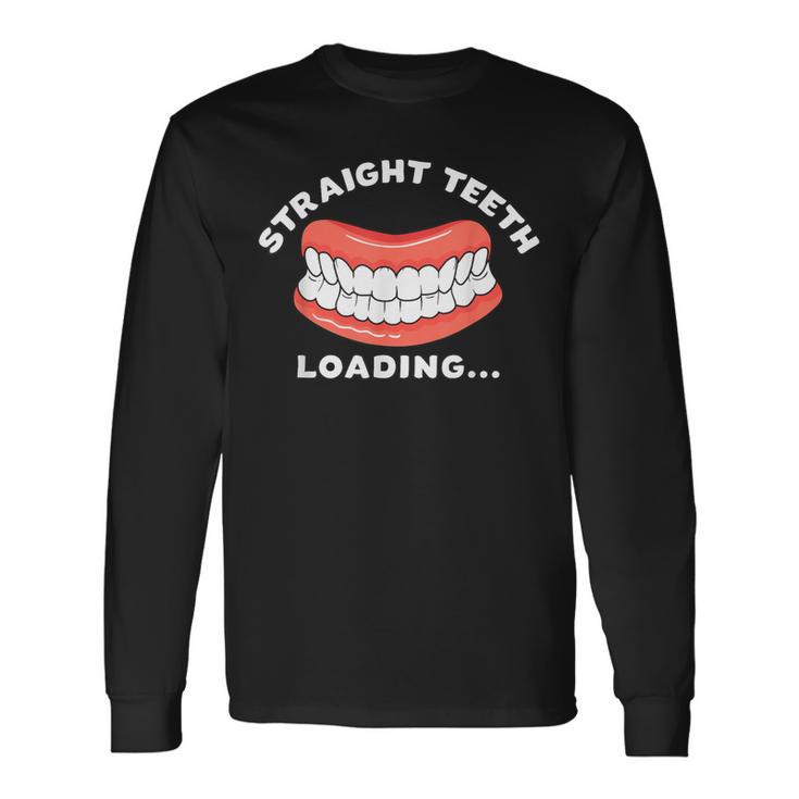 ストレート歯ローディング入れ歯フィニッシャー入れ歯 長袖Tシャツ