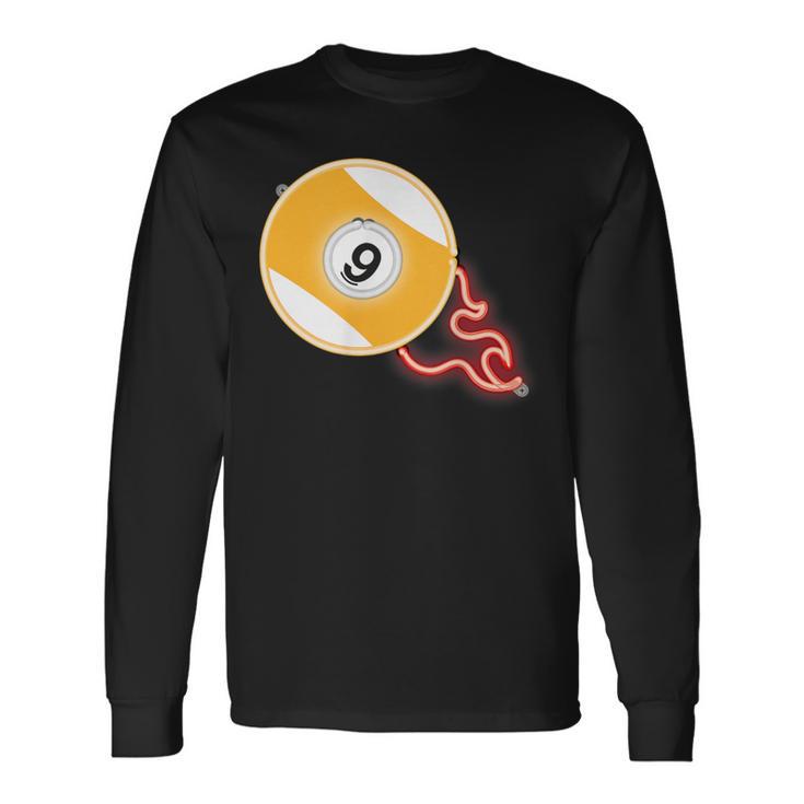 スヌーカー ビリヤードボール No9 プールプレーヤー 長袖Tシャツ