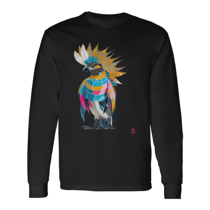 スピリットガイド 部族の鳥 長袖Tシャツ