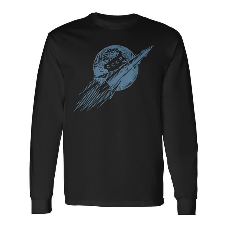 ソ連ロケットスタンプovi8 ビンテージ プロパガンダ 長袖Tシャツ