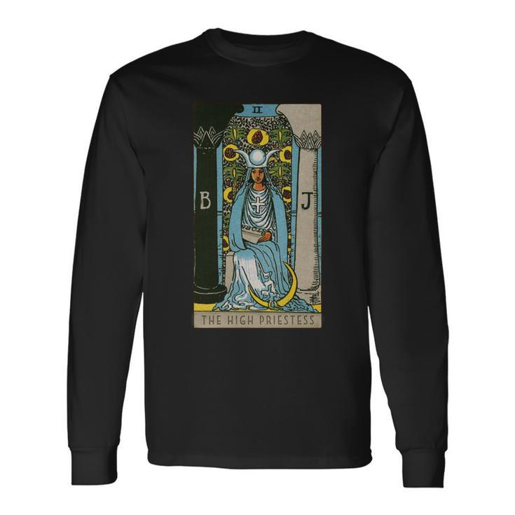 タロットカード The High Priestess ビンテージカード2 長袖tシャツ 長袖Tシャツ