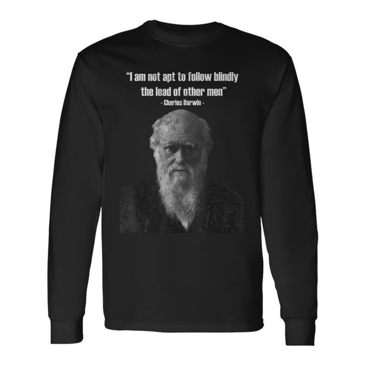 チャールズ・ダーウィンの名言 長袖Tシャツ