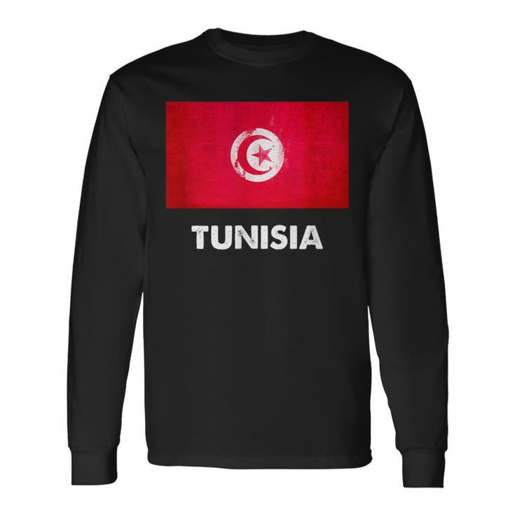 チュニジア国旗tシャツ 長袖Tシャツ