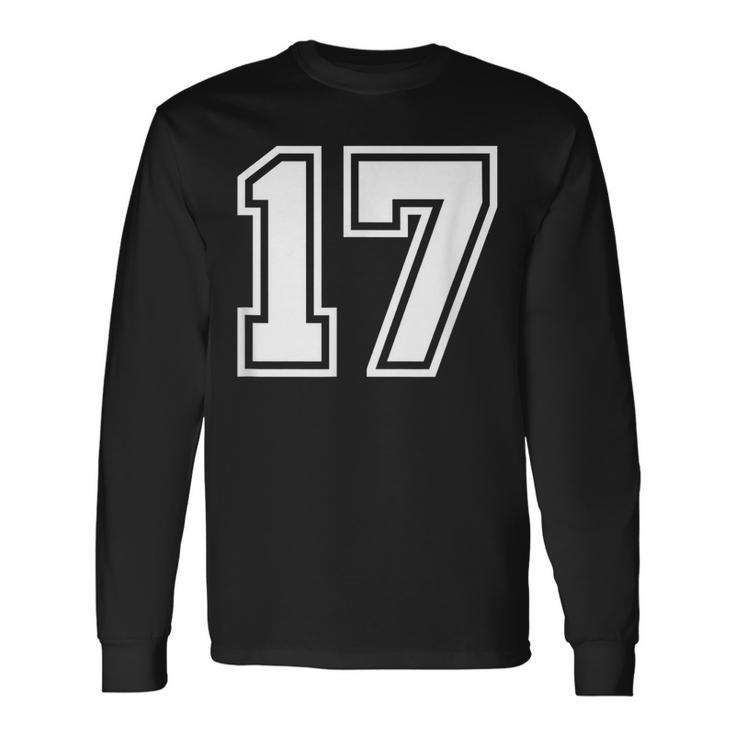 チームジャージーナンバー＃17スポーツギフト 長袖Tシャツ