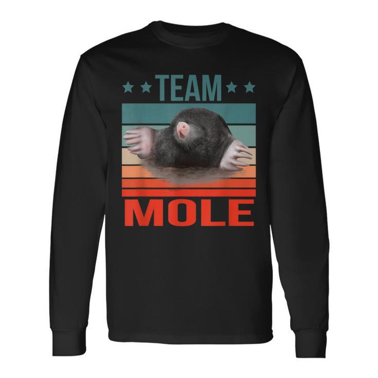チームモグラ 動物 モグラ 長袖Tシャツ