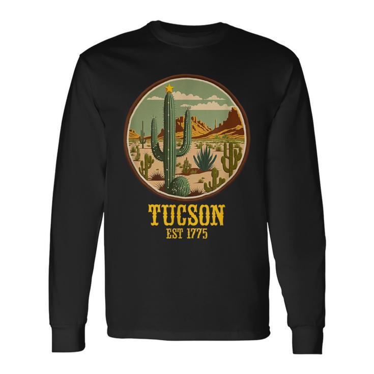 ツーソン アリゾナ ビンテージ ウエスタン レトロ サボテン 長袖Tシャツ