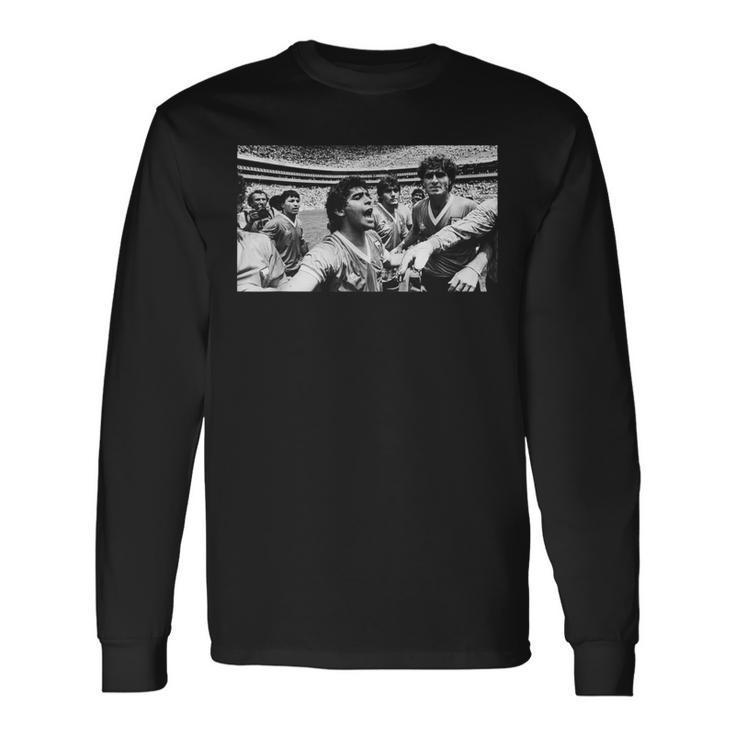 ディエゴ・マラドーナ・アルゼンチンが1986年サッカーワールドカップで優勝 長袖Tシャツ