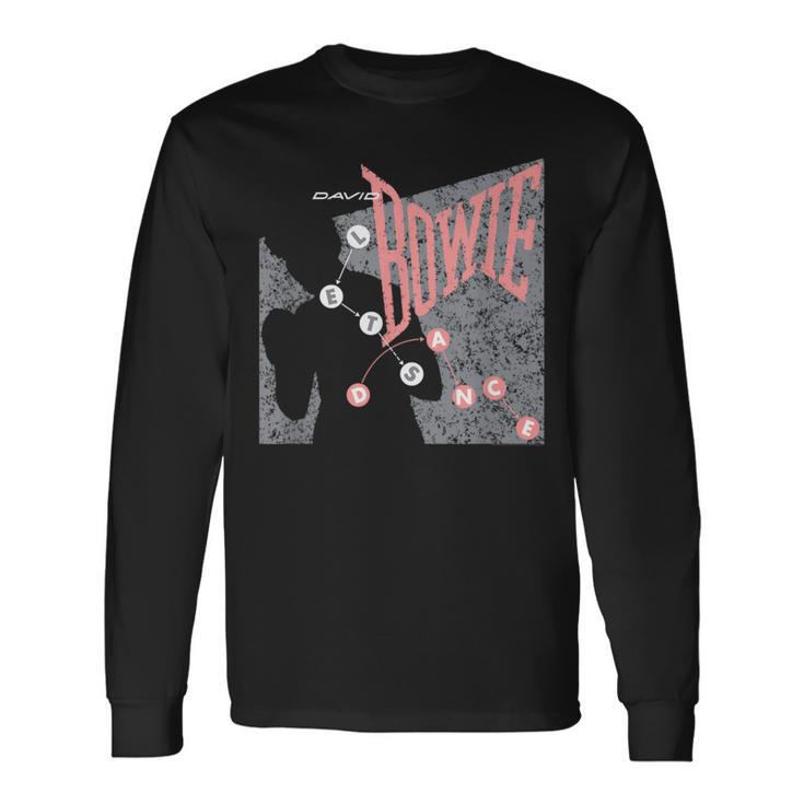 デヴィッド・ボウイ Let's Dance ピンクとグレー 長袖Tシャツ