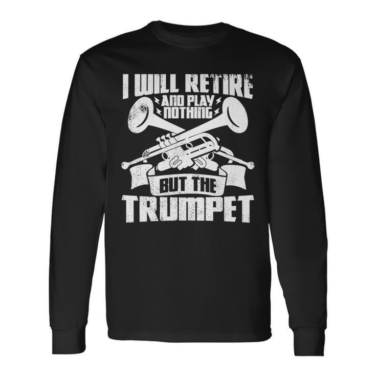 トランペットじいさん吹奏楽団マーチングバンド 長袖tシャツ 長袖Tシャツ