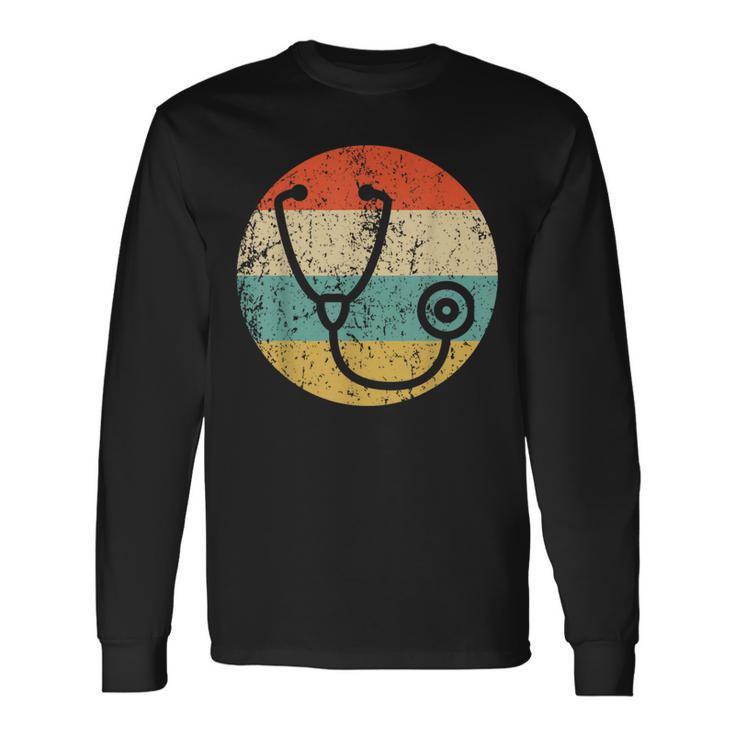 ドクター・ナースヴィンテージレトロ聴診器 長袖Tシャツ