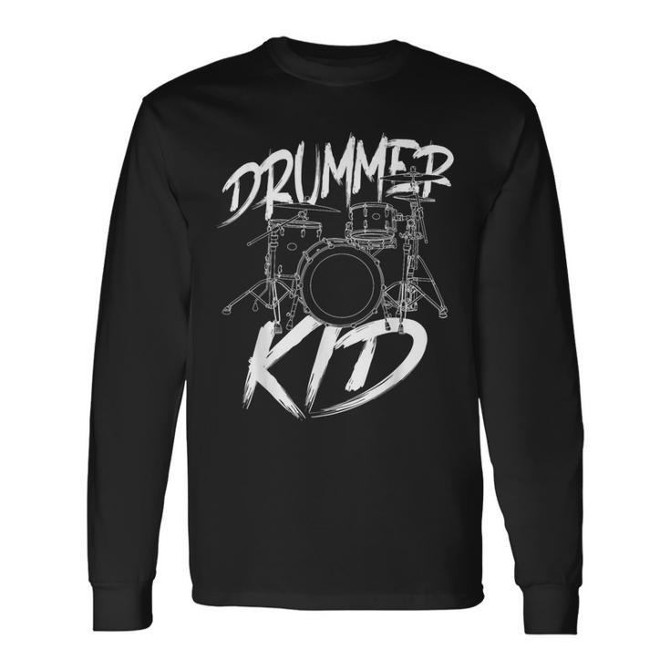 ドラマー ドラムセット ヴィンテージ ドラマー キッズ 長袖Tシャツ