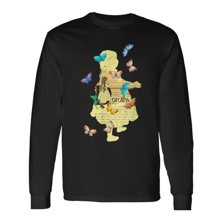 ドロシー・ゲイル・オズの魔法使い ヴィンテージフェアリーテイルブックアートスタイル 長袖Tシャツ