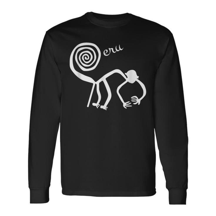 ナスカ ラインズ シャツ モンキー ペルー南米 お土産 長袖Tシャツ