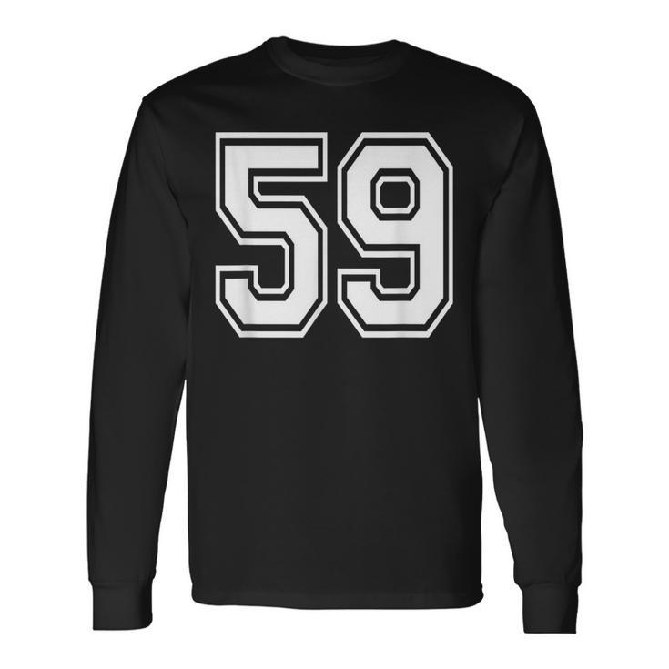 ナンバー59 59歳の誕生日ギフト選手チーム番号入りジャージ 長袖Tシャツ