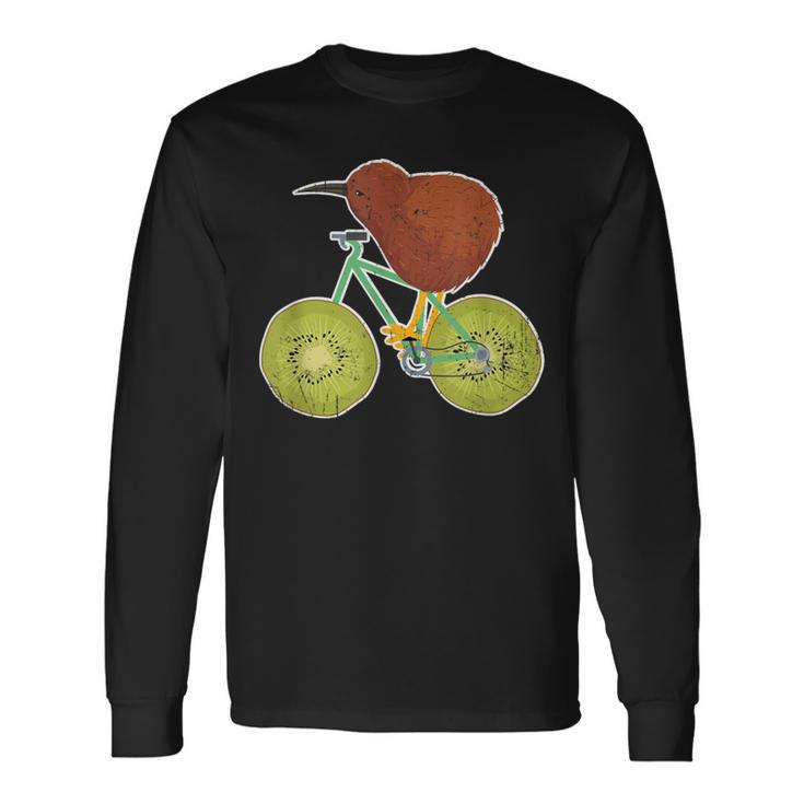 ニュージーランド自転車 キウイフルーツ愛好家向け 長袖Tシャツ