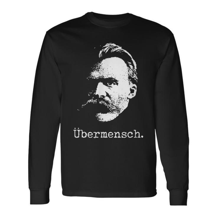 ニーチェ・ザラトゥストラ-ユーバーメンシュ哲学-超人 長袖Tシャツ