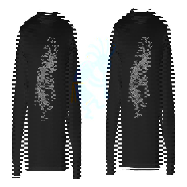 ネイティブアメリカン プエブロ カチナ スピリット ココペリ 3 長袖Tシャツ