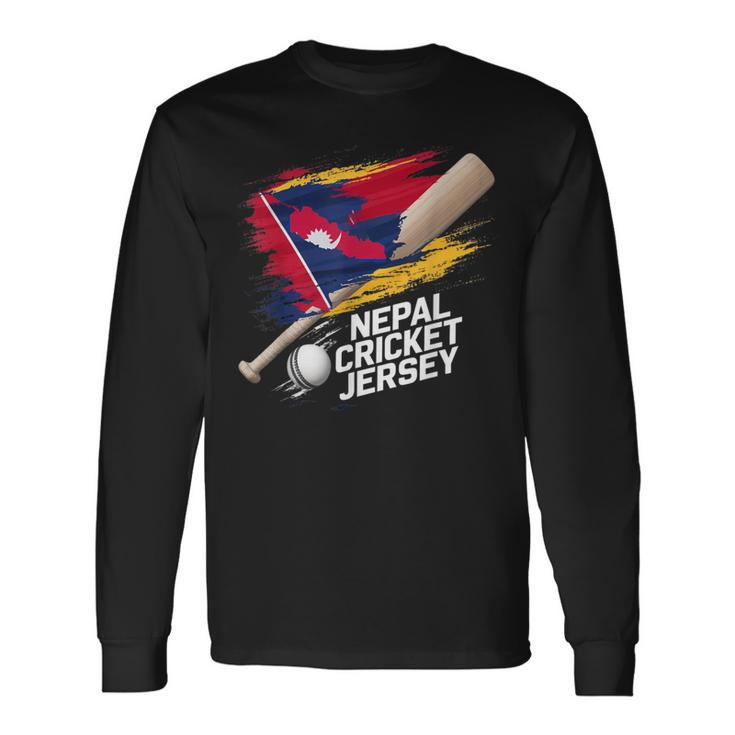 ネパール クリケットジャージ 2024 ネパールのクリケットフラッグ 長袖Tシャツ