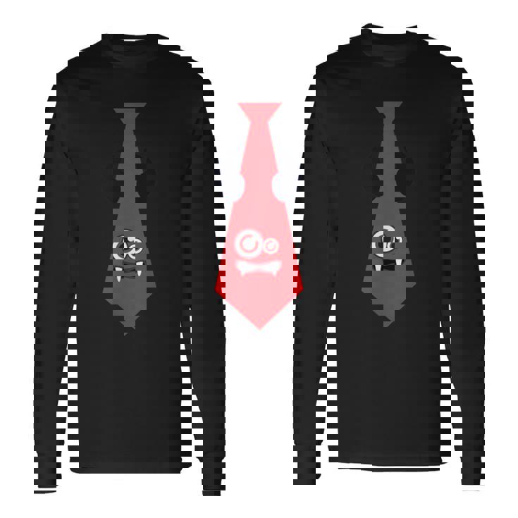 ハロウィン ネクタイ 漫画 モンスター 赤 面白い 長袖Tシャツ