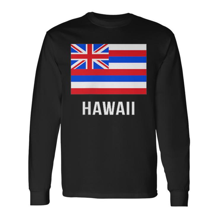 ハワイハワイの旗 長袖Tシャツ