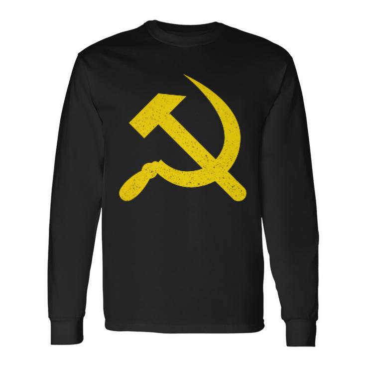 ハンマーと鎌のシンボル Cccp ソビエト連邦 長袖Tシャツ