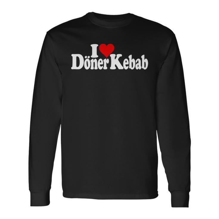 ハートドネルケバブが大好き 長袖Tシャツ