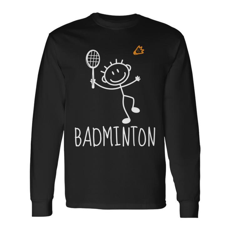 バドミントンプレーヤー バドミントンラケット シャトルコック バーディースポーツ 長袖tシャツ 長袖Tシャツ