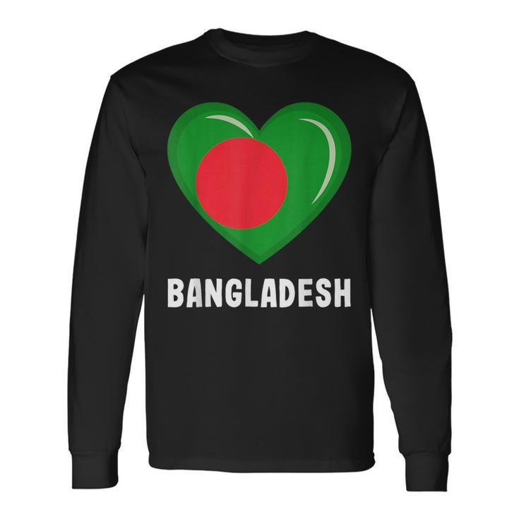 バングラデシュ国旗シャツ 長袖Tシャツ
