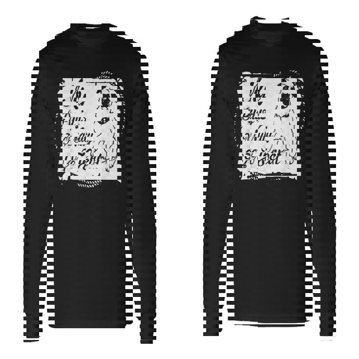 パグ・ドッグ Awesome Dog 長袖Tシャツ ギフトのアイデア